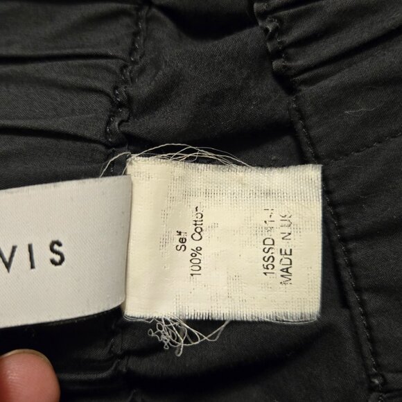 Sayaka Davis 4 black cotton cropped pull-on pants Designer - Picture 3 of 6